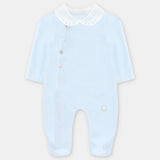 MAMELUCO TERCIOPELO SMOCK NIÑO CELESTE