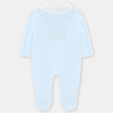 MAMELUCO TERCIOPELO SMOCK NIÑO CELESTE