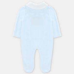 MAMELUCO TERCIOPELO SMOCK NIÑO CELESTE