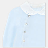 MAMELUCO TERCIOPELO SMOCK NIÑO CELESTE