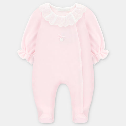 MAMELUCO TERCIOPELO NIÑA ROSA BEBE