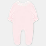 MAMELUCO TERCIOPELO NIÑA ROSA BEBE