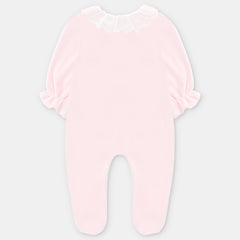 MAMELUCO TERCIOPELO NIÑA ROSA BEBE