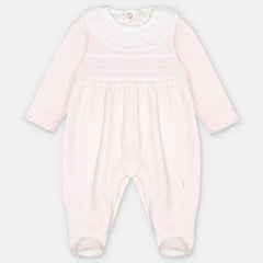 PELELE TERCIOPELO SMOCK NIÑA YERNES ROSA BEBE