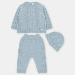 CONJ. 3 PIEZAS CANALE "SHEFFIELD" CELESTE