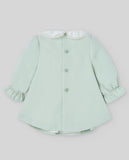 VESTIDO M/L TELA GOFRADA C/CUELLO Y PUNTILLA "MININO"