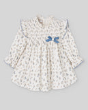 VESTIDO ESTAMPADO M/L "PONTE" AZUL ZAFIRO