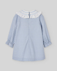 VESTIDO INFANTIL NIÑA CUADROS "PONTE" AZUL