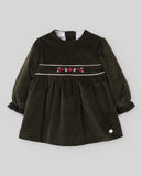 VESTIDO VELVETON "NADAL" Verde Caza