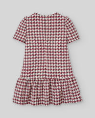 VESTIDO M/C TERCIOPELO C/LAZO INFANTIL "CEREMONIA" ROJO