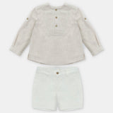 CONJ.CAMISA Y SHORT NIÑO "QUEBEC" BEIGE