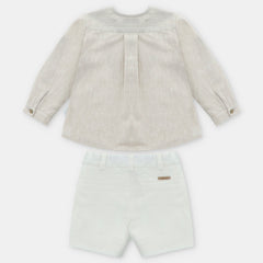 CONJ.CAMISA Y SHORT NIÑO "QUEBEC" BEIGE