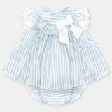VESTIDO C/BRAGA TELA RAYAS "SURREY" AZUL