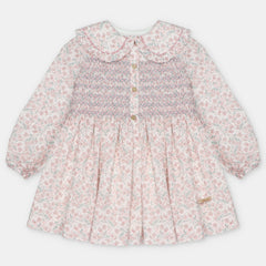 VESTIDO TELA ESTAMPADA NIÑA LENA ROSA