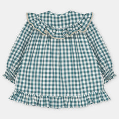VESTIDO TELA CUADROS NIÑA NAVIA VERDE
