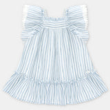 VESTIDO TELA VOILE RAYA "SURREY" AZUL
