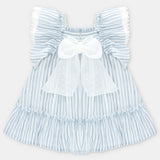 VESTIDO TELA VOILE RAYA "SURREY" AZUL