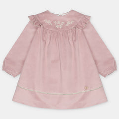 VESTIDO TELA PANA NIÑA LENA ROSA EMPOLVADO
