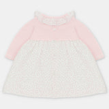 VESTIDO PUNTO Y TELA NIÑA PRESTON ROSA