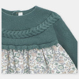 VESTIDO C/BRAGA PTO Y TELA "BRIGHTON"