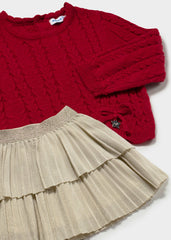 Conj. Falda con jersey rojo