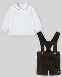 CONJ. OVEROL VELVETON C/BLUSA ML "NADAL" VERDE CAZA