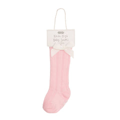 Pink Tall Bow Socks