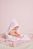 Pink Ric-Rac Hooded Towel