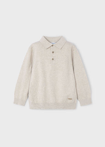 Polo m/l tricot beige