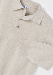 Polo m/l tricot beige