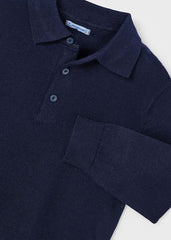 Polo m/l tricot marino