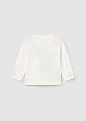 Camiseta m/l aplique oso-nata