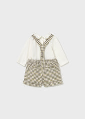 conj. Overol cuadros verde