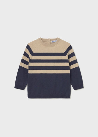 Sueter bloques marino-beige