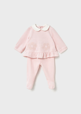 Conj. Polaina tundosado rosababy c/cuello