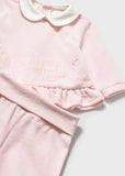 Conj. Polaina tundosado rosababy c/cuello