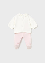 Conj. Polaina combinado puntitos rosa baby