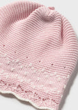 Conj. Polaina y gorro tricot cuarzo rosa