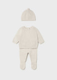 Conj. Polaina y gorro tricot milk