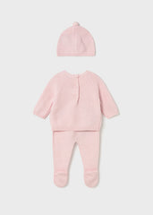 Conj. Polaina y gorro tricot cuarzo