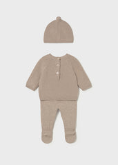 Conj. Polaina y gorro tricot duna