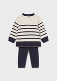 Conj. Pantalon tricot stripes marino