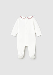 Mameluco tundosado corazones guinda-crudo