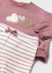 Conj. 2 piezas orquidea pantalones stripes