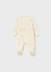 Pelele tundosado crema/rosa