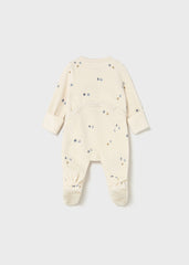 Pelele tundosado crema/cielo