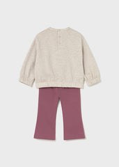 Conj. Leggings pullover flores rosado