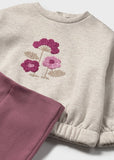 Conj. Leggings pullover flores rosado