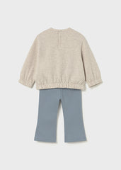 Conj. Leggings pullover flores bluebell