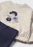 Conj. Leggings pullover flores marino